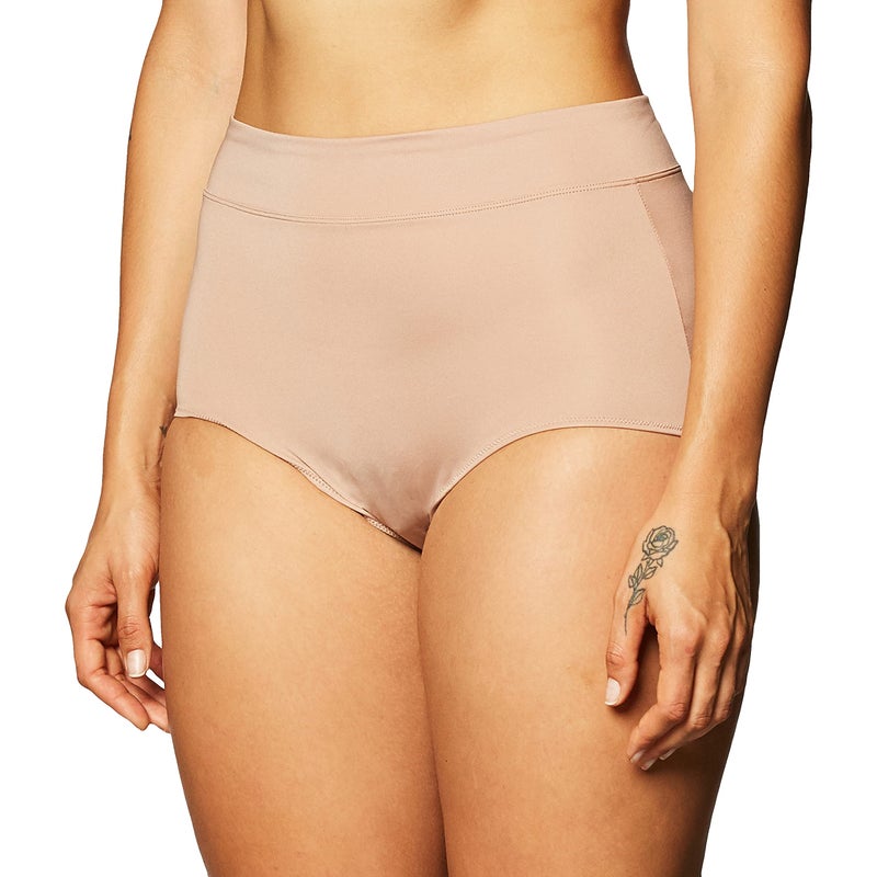 Warner's womens Dig-free Comfort Waist Microfiber 5738 No Pinching No Problems Modern Brief Panty, Toasted Almond, 6 US - Image 1